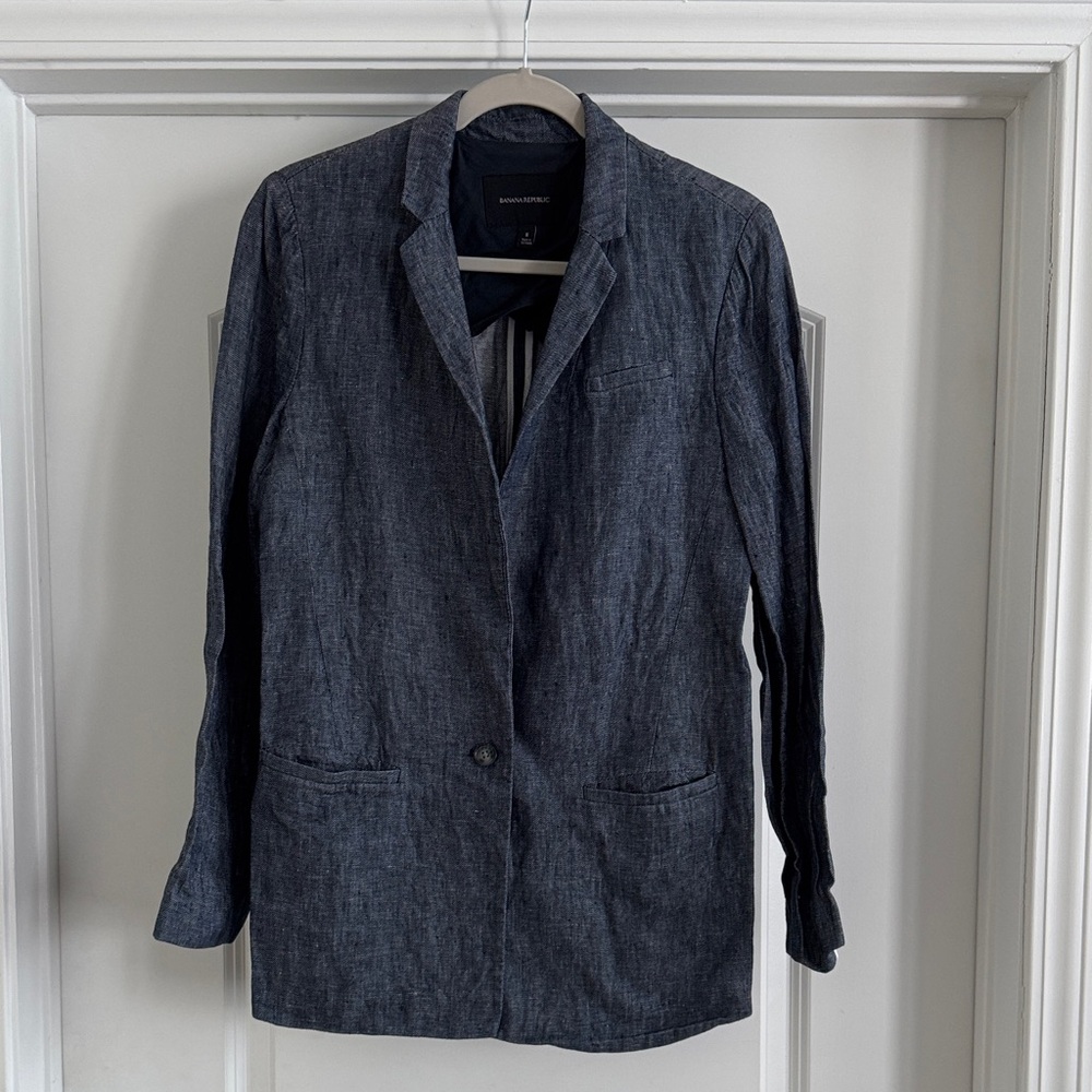 Banana Republic Denim Linen Blazer